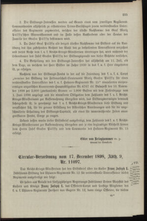 Verordnungsblatt für das Kaiserlich-Königliche Heer 18981217 Seite: 45