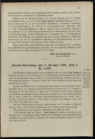 Verordnungsblatt für das Kaiserlich-Königliche Heer 18981217 Seite: 47