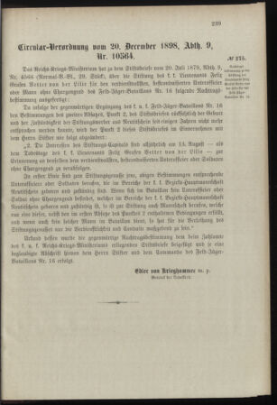 Verordnungsblatt für das Kaiserlich-Königliche Heer 18981217 Seite: 49