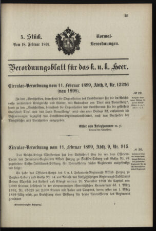 Verordnungsblatt für das Kaiserlich-Königliche Heer 18990218 Seite: 1