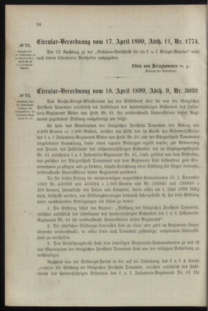 Verordnungsblatt für das Kaiserlich-Königliche Heer 18990428 Seite: 2