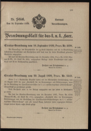 Verordnungsblatt für das Kaiserlich-Königliche Heer 18990916 Seite: 1