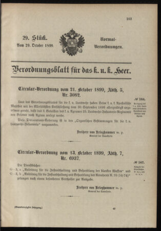 Verordnungsblatt für das Kaiserlich-Königliche Heer 18991029 Seite: 1