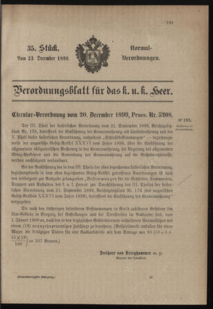 Verordnungsblatt für das Kaiserlich-Königliche Heer