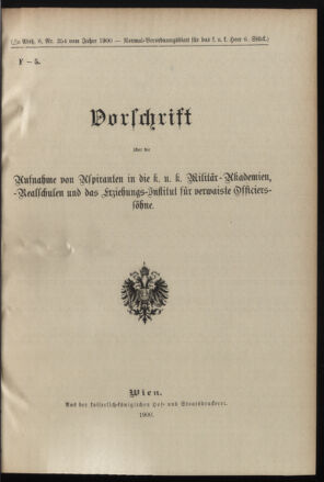 Verordnungsblatt für das Kaiserlich-Königliche Heer 19000215 Seite: 79