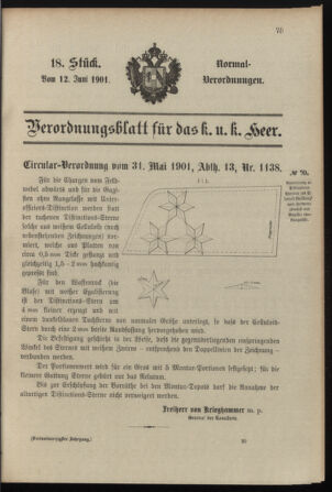 Verordnungsblatt für das Kaiserlich-Königliche Heer 19010612 Seite: 1