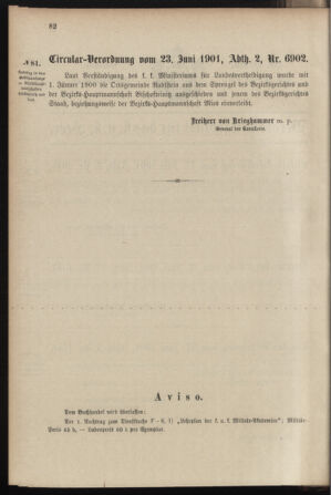 Verordnungsblatt für das Kaiserlich-Königliche Heer 19010628 Seite: 2