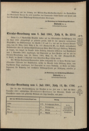 Verordnungsblatt für das Kaiserlich-Königliche Heer 19010720 Seite: 3