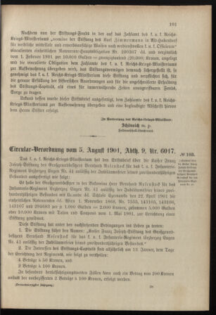 Verordnungsblatt für das Kaiserlich-Königliche Heer 19010810 Seite: 5