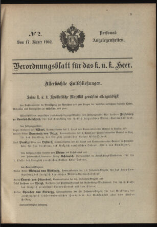 Verordnungsblatt für das Kaiserlich-Königliche Heer 19020117 Seite: 11