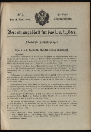 Verordnungsblatt für das Kaiserlich-Königliche Heer 19020128 Seite: 11