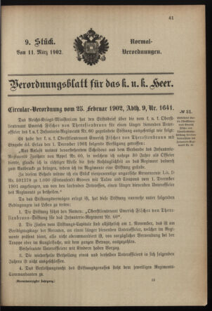 Verordnungsblatt für das Kaiserlich-Königliche Heer