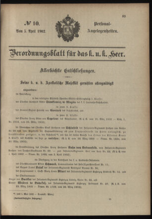 Verordnungsblatt für das Kaiserlich-Königliche Heer 19020405 Seite: 9