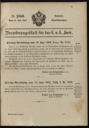 Verordnungsblatt für das Kaiserlich-Königliche Heer