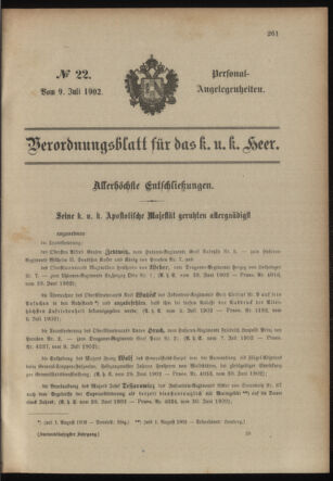 Verordnungsblatt für das Kaiserlich-Königliche Heer 19020709 Seite: 11