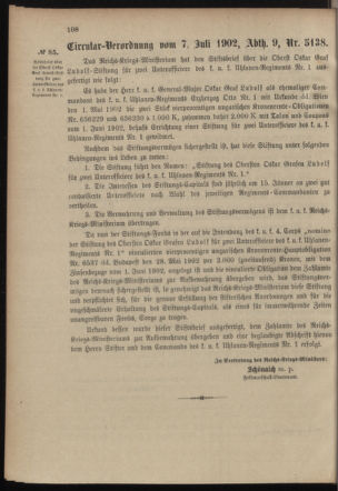 Verordnungsblatt für das Kaiserlich-Königliche Heer 19020719 Seite: 6