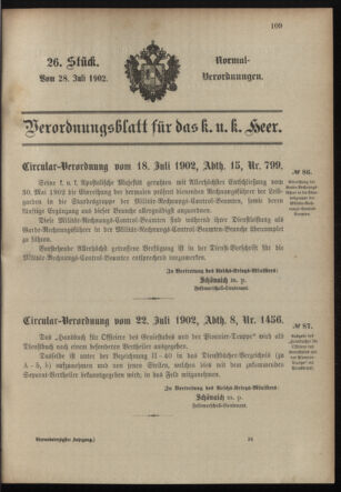 Verordnungsblatt für das Kaiserlich-Königliche Heer