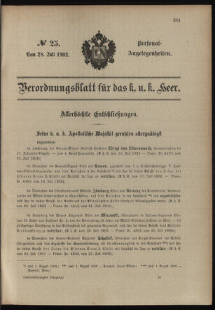 Verordnungsblatt für das Kaiserlich-Königliche Heer 19020728 Seite: 9