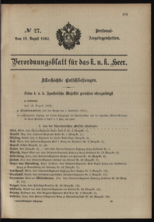 Verordnungsblatt für das Kaiserlich-Königliche Heer 19020818 Seite: 33