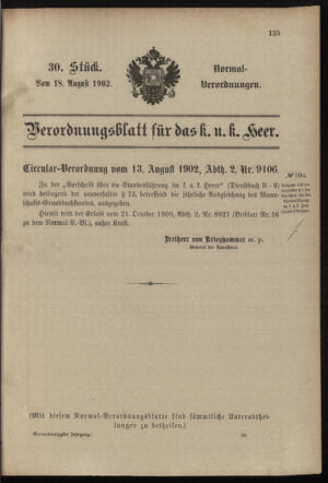 Verordnungsblatt für das Kaiserlich-Königliche Heer 19020818 Seite: 9