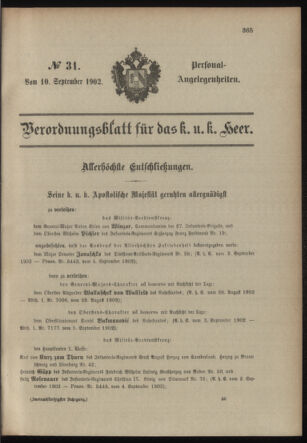 Verordnungsblatt für das Kaiserlich-Königliche Heer 19020910 Seite: 11