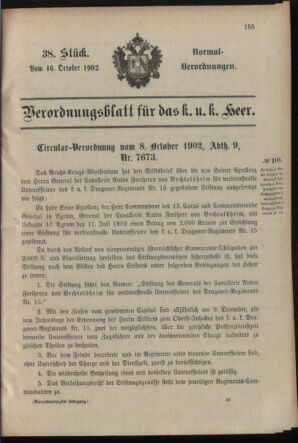 Verordnungsblatt für das Kaiserlich-Königliche Heer 19021016 Seite: 1