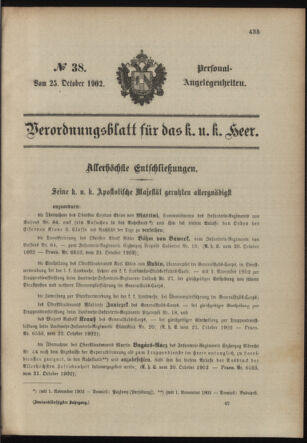 Verordnungsblatt für das Kaiserlich-Königliche Heer 19021025 Seite: 25