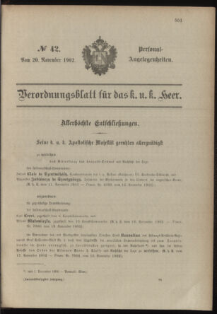 Verordnungsblatt für das Kaiserlich-Königliche Heer 19021120 Seite: 9