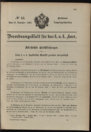 Verordnungsblatt für das Kaiserlich-Königliche Heer 19021128 Seite: 15