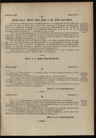 Verordnungsblatt für das Kaiserlich-Königliche Heer 19030109 Seite: 9