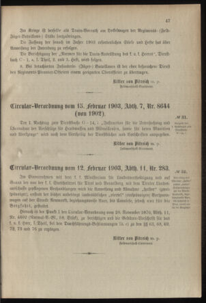 Verordnungsblatt für das Kaiserlich-Königliche Heer 19030219 Seite: 3