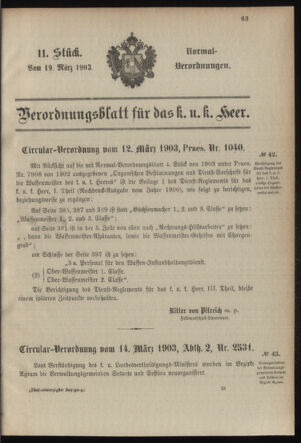 Verordnungsblatt für das Kaiserlich-Königliche Heer