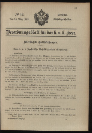 Verordnungsblatt für das Kaiserlich-Königliche Heer 19030328 Seite: 5