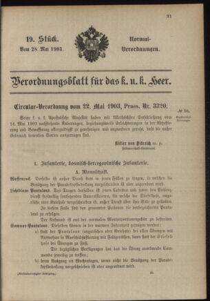 Verordnungsblatt für das Kaiserlich-Königliche Heer 19030528 Seite: 7