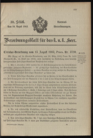 Verordnungsblatt für das Kaiserlich-Königliche Heer 19030819 Seite: 25