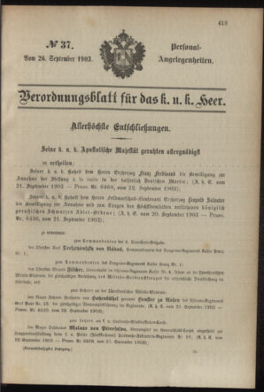 Verordnungsblatt für das Kaiserlich-Königliche Heer 19030926 Seite: 19