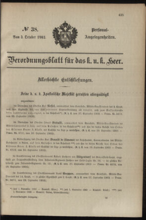 Verordnungsblatt für das Kaiserlich-Königliche Heer 19031003 Seite: 13