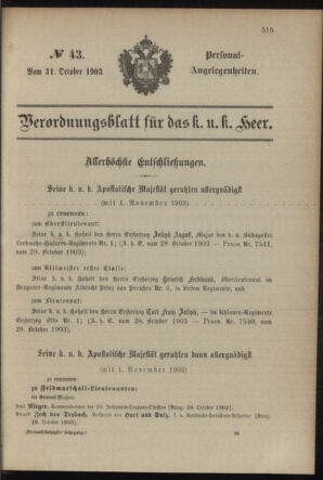 Verordnungsblatt für das Kaiserlich-Königliche Heer 19031031 Seite: 33