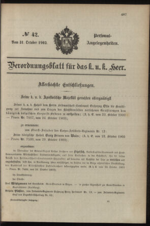 Verordnungsblatt für das Kaiserlich-Königliche Heer 19031031 Seite: 5