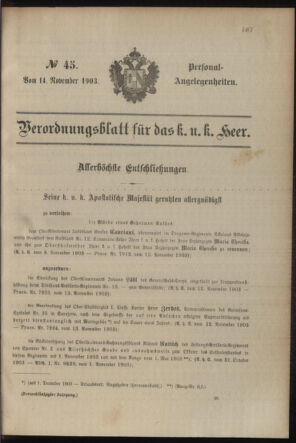 Verordnungsblatt für das Kaiserlich-Königliche Heer 19031114 Seite: 7