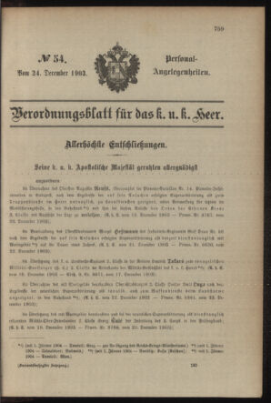 Verordnungsblatt für das Kaiserlich-Königliche Heer 19031224 Seite: 5