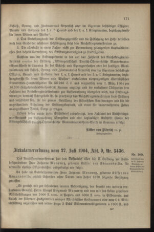 Verordnungsblatt für das Kaiserlich-Königliche Heer 19040809 Seite: 7