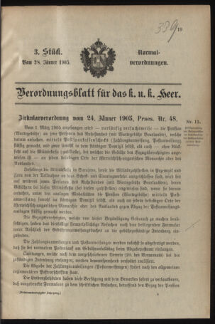 Verordnungsblatt für das Kaiserlich-Königliche Heer 19050128 Seite: 1