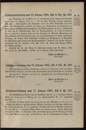 Verordnungsblatt für das Kaiserlich-Königliche Heer 19050218 Seite: 5