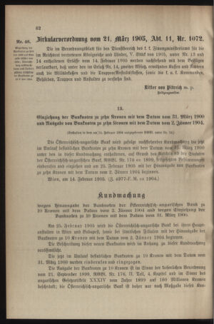 Verordnungsblatt für das Kaiserlich-Königliche Heer 19050328 Seite: 2