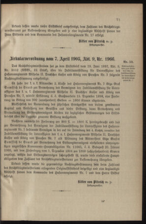 Verordnungsblatt für das Kaiserlich-Königliche Heer 19050408 Seite: 3