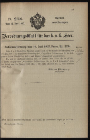 Verordnungsblatt für das Kaiserlich-Königliche Heer 19050617 Seite: 27