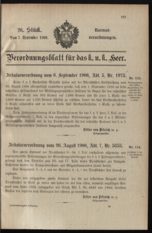 Verordnungsblatt für das Kaiserlich-Königliche Heer