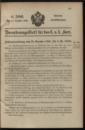 Verordnungsblatt für das Kaiserlich-Königliche Heer 19061231 Seite: 1