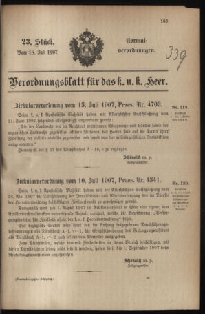 Verordnungsblatt für das Kaiserlich-Königliche Heer